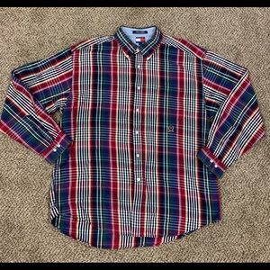 Tommy Hilfiger Men’s Button Up Plaid Shirt Size XL
